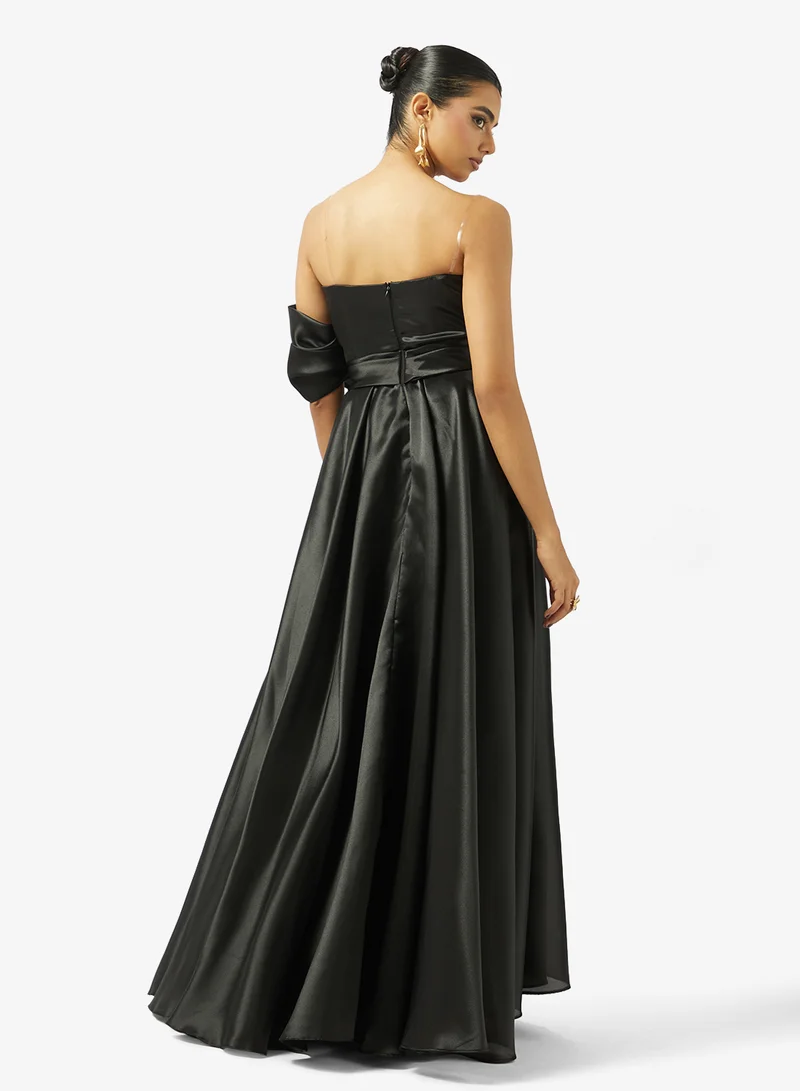 Akadia Fashion WRAP BUST STRAPLESS ORGANZA DRESS